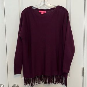 Lilly Pulitzer Burgundy cotton sweater like new